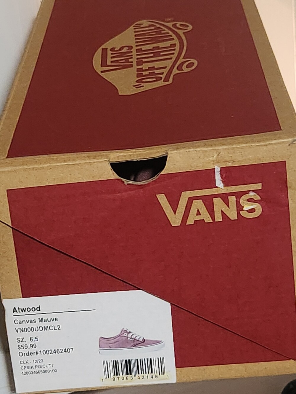 Vans Women’s Canvas Sneaker - Mauve Pink with White Accents - Picture 3 of 3